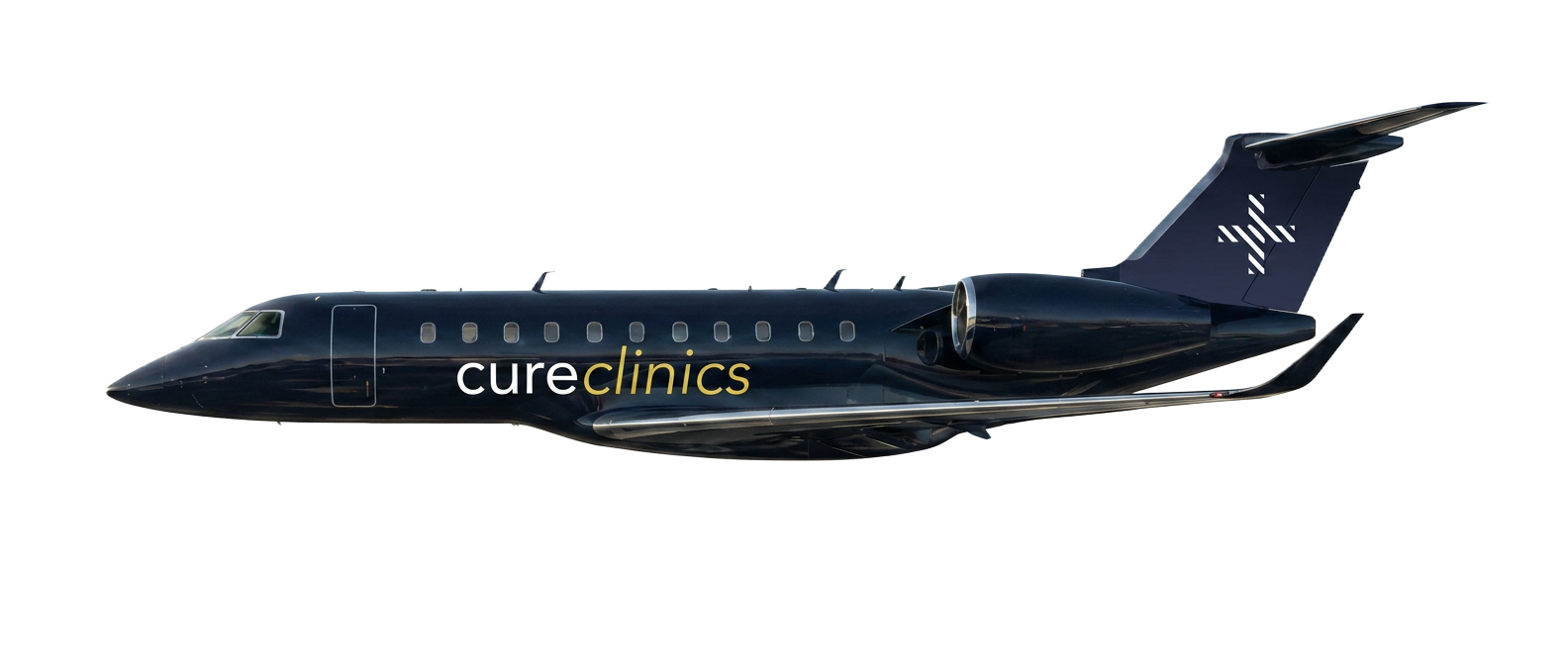 Cure Clinics private jet in flight